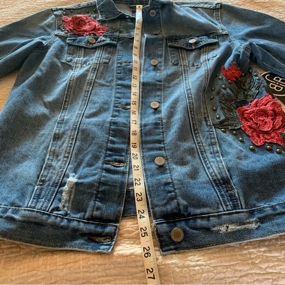 Boom Boom Embroidered Denim Jacket Size Small - Picture 10 of 13
